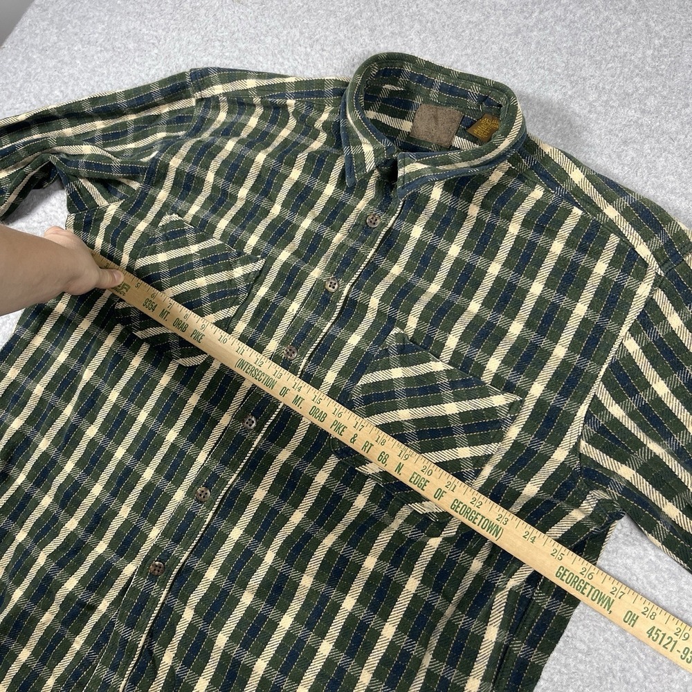 Vintage St Johns Bay Shirt Mens XXL Green Flannel Plaid Button Up Cotton 90s - Picture 2 of 9
